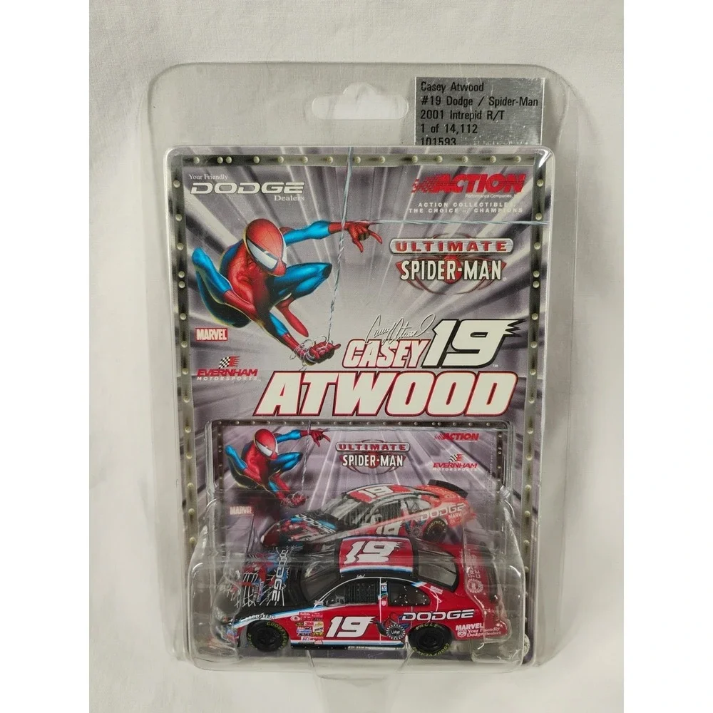 Casey Atwood #19 Spiderman 2001 Dodge NASCAR 1:64 Action Diecast Car Limited Ed‎